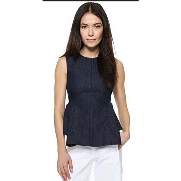 Theory Kalsing S lamb leather sleeveless top - Picture 1 of 15